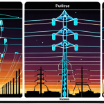 The Evolving Power Grid - From Traditional to Smart**
    A visually rich composite image illustrating the dramatic evolution of the electrical grid. On the left, depict a traditional grid with sturdy, almost mechanical, wooden poles, thick power lines, and conventional transformers, conveying a sense of linear, one-way power flow. On the right, transition seamlessly into a futuristic smart grid, envisioned as a vibrant, interconnected neural network of glowing digital conduits, sophisticated sensors, and subtle AI symbols. This modern side should pulsate with dynamic data streams and bidirectional energy flows, representing real-time monitoring, self-healing capabilities, and intelligent distribution. The image should convey a sense of profound transformation, moving from a rigid structure to a dynamic, responsive, and data-driven energy ecosystem. Emphasize the contrast in complexity and intelligence between the two eras.

2.  **Prompt for