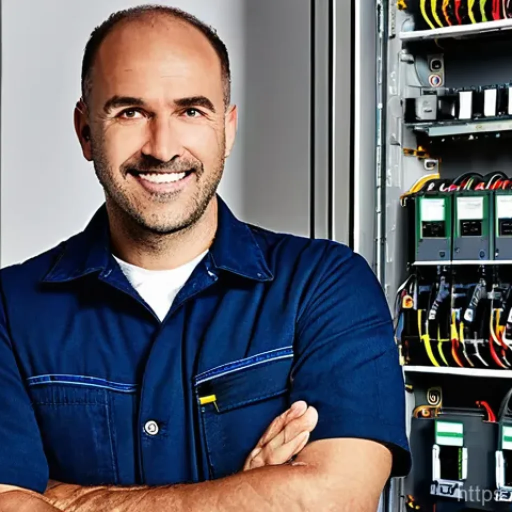전기분야 자격증의 ROI 분석 - **Prompt 1: The Certified Professional**
A focused, confident Italian male electrician, in his l...
