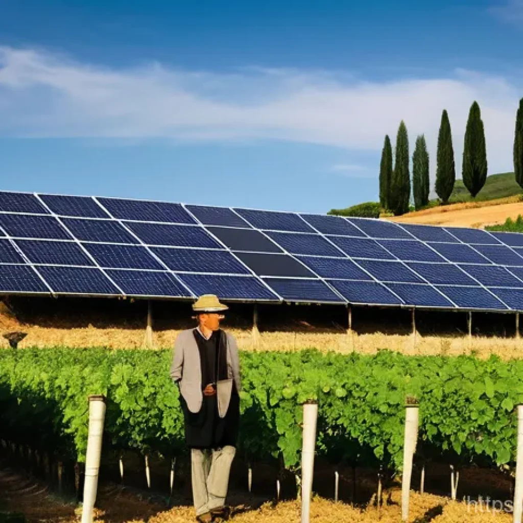 전기분야에서의 최신 트렌드 연구 - **Agrivoltaic Harmony in Rural Italy**
"A picturesque rural Italian landscape, possibly in Tusca...