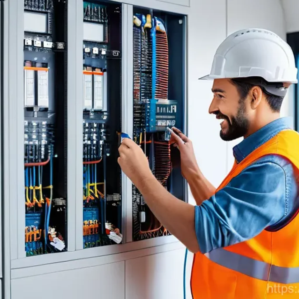 전기기사와 전기 사고 예방 사례 - **A highly detailed, realistic image of a skilled, professional electrician (male or female, 30s-40s...
