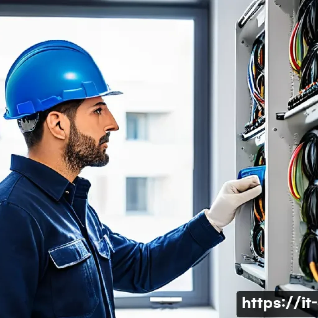 전기기사 자격증으로 창업하기 - **Prompt:** A skilled Italian electrician, a man in his late 30s with a clean-shaven look and short,...