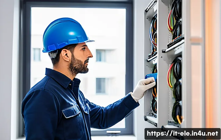전기기사 자격증으로 창업하기 - **Prompt:** A skilled Italian electrician, a man in his late 30s with a clean-shaven look and short,...