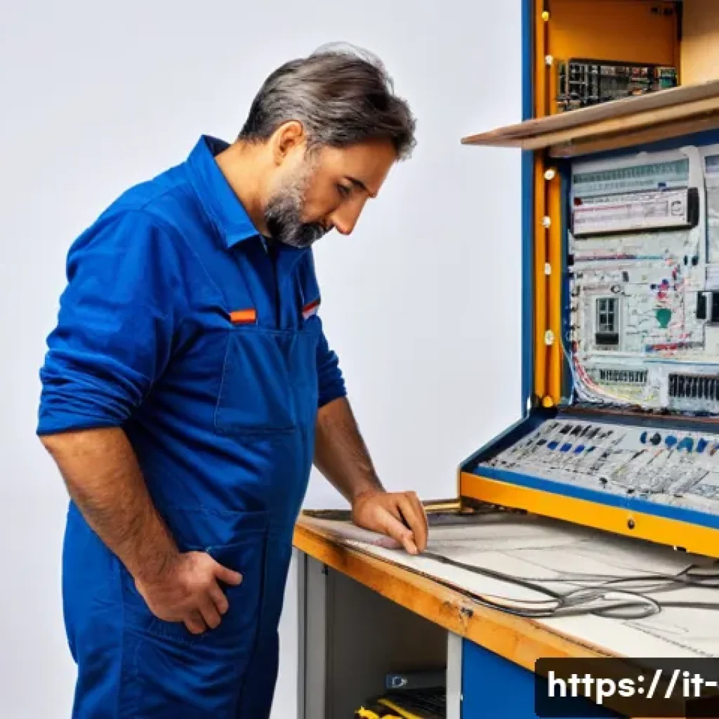 전기기사 실기시험 채점 기준 - **Prompt:** A highly skilled Italian electrician, approximately 40-50 years old, with a serious and ...