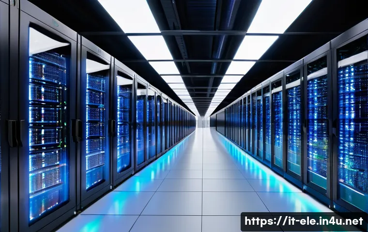 전기기사와 데이터 센터 전력 설계 - **A panoramic view of a massive, state-of-the-art data center located in a modern Italian industrial...