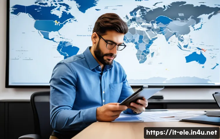 전기분야에서 자격증의 국제적 유효성 - A professional Italian electrical engineer in a modern office setting, reviewing international certi...