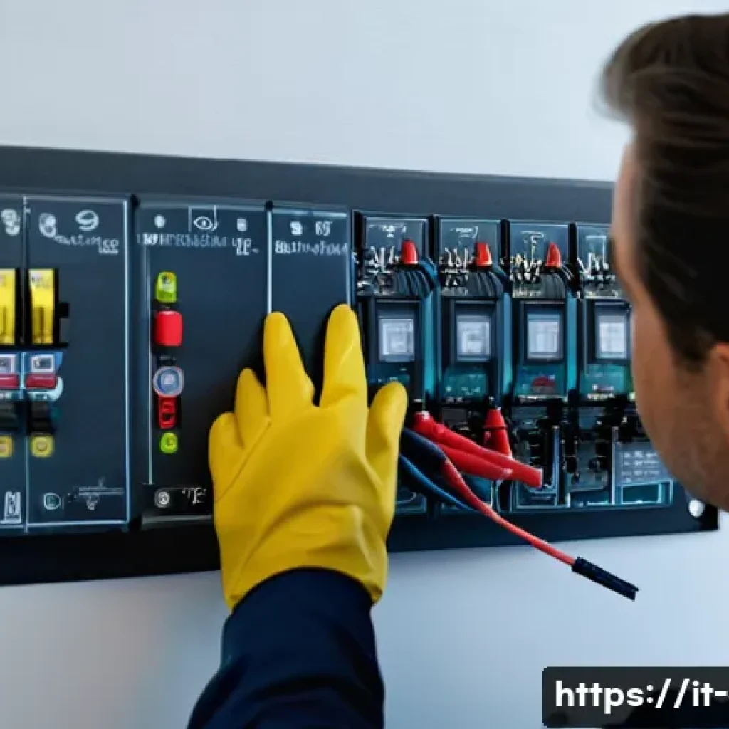 전기공사기사와 전기 설비 시공 경험 - A professional electrician carefully inspecting a modern residential electrical panel in an Italian ...