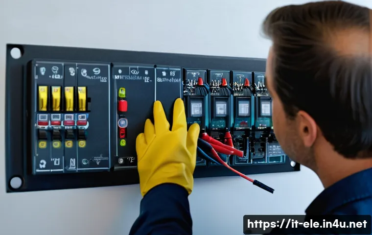 전기공사기사와 전기 설비 시공 경험 - A professional electrician carefully inspecting a modern residential electrical panel in an Italian ...