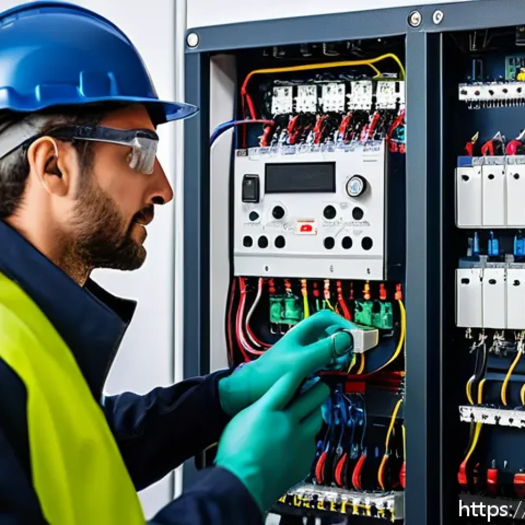 전기분야에서 필수적인 법적 지식 - A professional Italian electrician wearing certified personal protective equipment (PPE), including ...